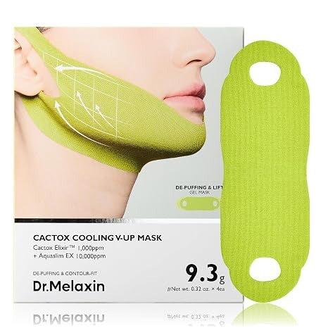 Dr.Melaxin CACTOX V-Lifting Mewing Band – Cactox + Caffeine + Collagen Double Chin Lifting Band for Sagging Jawline & Facial Puffiness 8 pcs (2 pcs) Dr.Melaxin