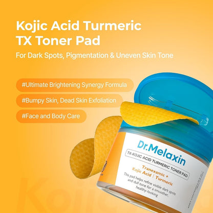 Dr.Melaxin TX Turmeric Toner Pads, 70 Sheets, Tranexamic Acid, Kojic Acid, Turmeric Dr.Melaxin