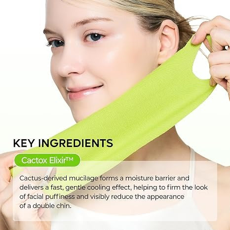 Dr.Melaxin CACTOX V-Lifting Mewing Band – Cactox + Caffeine + Collagen Double Chin Lifting Band for Sagging Jawline & Facial Puffiness 8 pcs (2 pcs) Dr.Melaxin